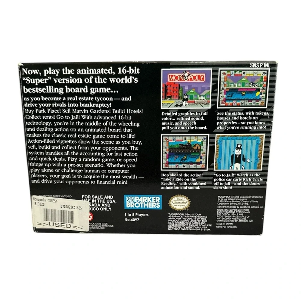 Monopoly video game for super Nintendo